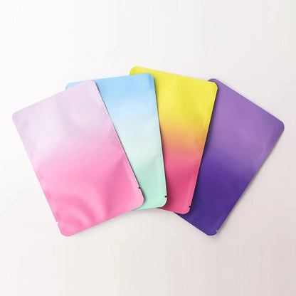 100Pcs Matte Gradient Self-Sealing Aluminium Foil Pouches for Tea Coffee Beans Durable Storage Bags Eco-Friendly Packaging