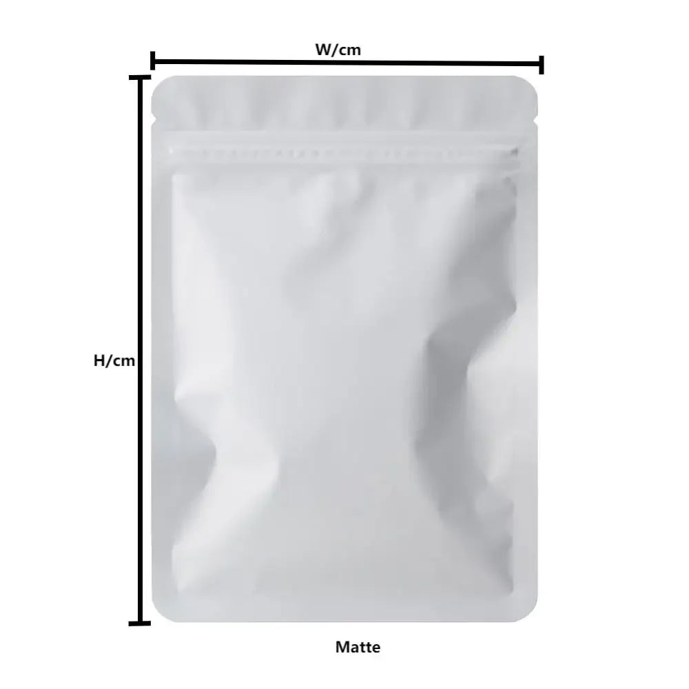 100Pcs Double Sided Frosted Mylar Bags Waterproof Flat Bottom Aluminum Foil Zip Lock Bags for Food Storage Crafting