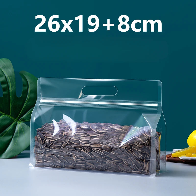 50 шт. многоразовых прозрачных пластиковых пакетов с застежкой-молнией, с отверстием для подвешивания, для упаковки закусок к кофе и хранения на свадебных вечеринках 