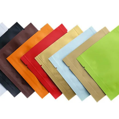 100Pcs Open Top Aluminum Foil Bags 2g-15g Tea Heat Sealing Pouches for Coffee Herbs Sugar Shampoo Powder Salt Packaging