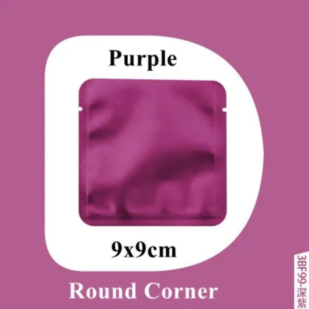 100Pcs Open Top Aluminum Foil Bags 2g-15g Tea Heat Sealing Pouches for Coffee Herbs Sugar Shampoo Powder Salt Packaging