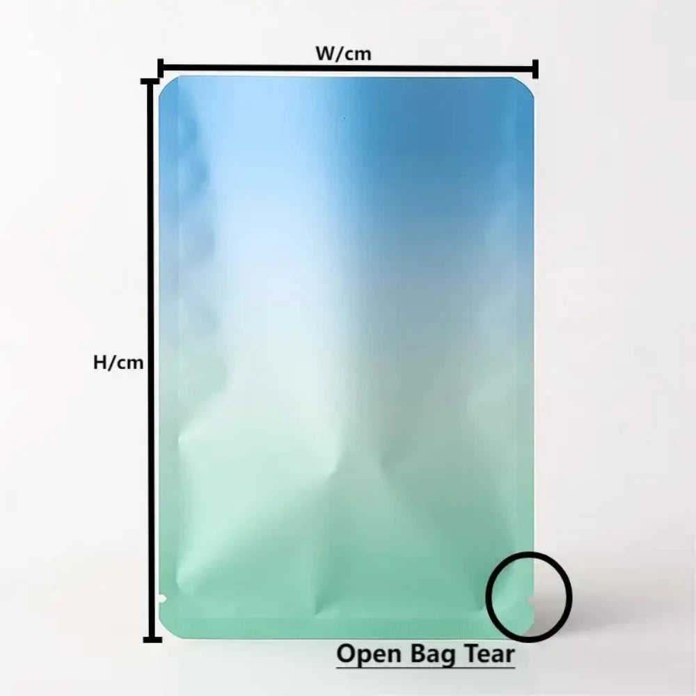 100Pcs Matte Gradient Self-Sealing Aluminium Foil Pouches for Tea Coffee Beans Durable Storage Bags Eco-Friendly Packaging