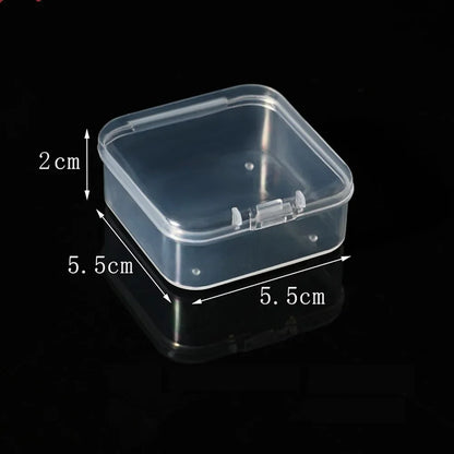 20Pcs Mini Clear Plastic Storage Box Jewelry Ornament Office Case Transparent Organizer Multifunctional Portable Package Boxes