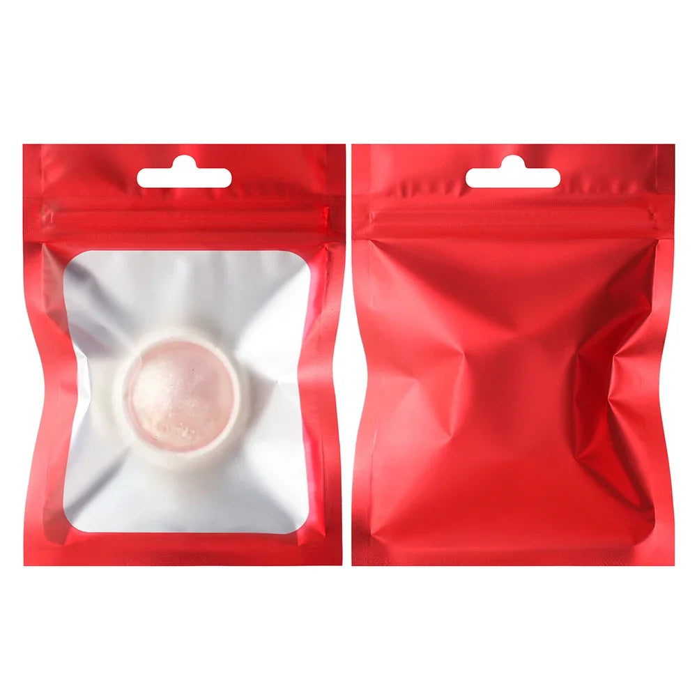 100 шт. матовой алюминиевой фольги прозрачные цветные рамки самозапечатывающиеся пакеты водонепроницаемые многоразовые подарочные пакеты с застежкой-молнией для ювелирных изделий 