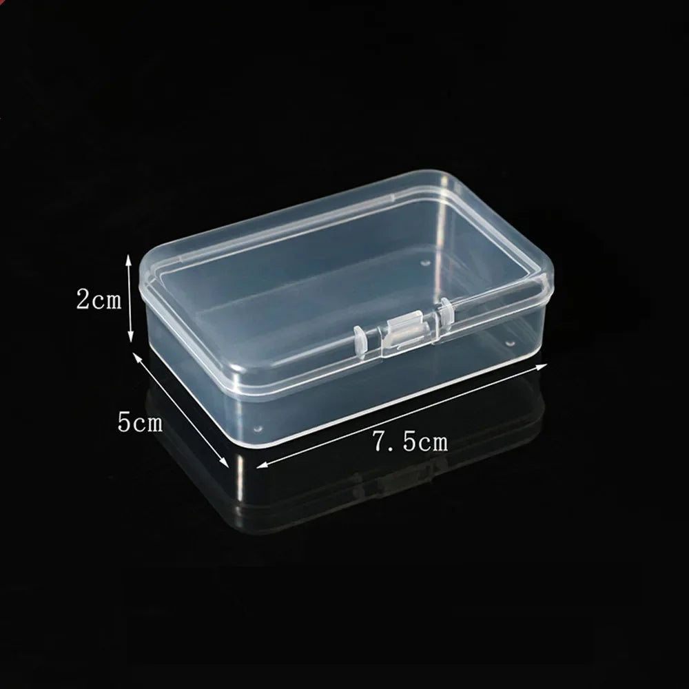 20Pcs Mini Clear Plastic Storage Box Jewelry Ornament Office Case Transparent Organizer Multifunctional Portable Package Boxes
