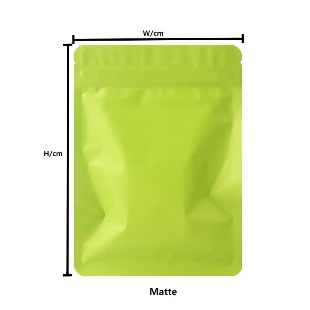100Pcs Double Sided Frosted Mylar Bags Waterproof Flat Bottom Aluminum Foil Zip Lock Bags for Food Storage Crafting