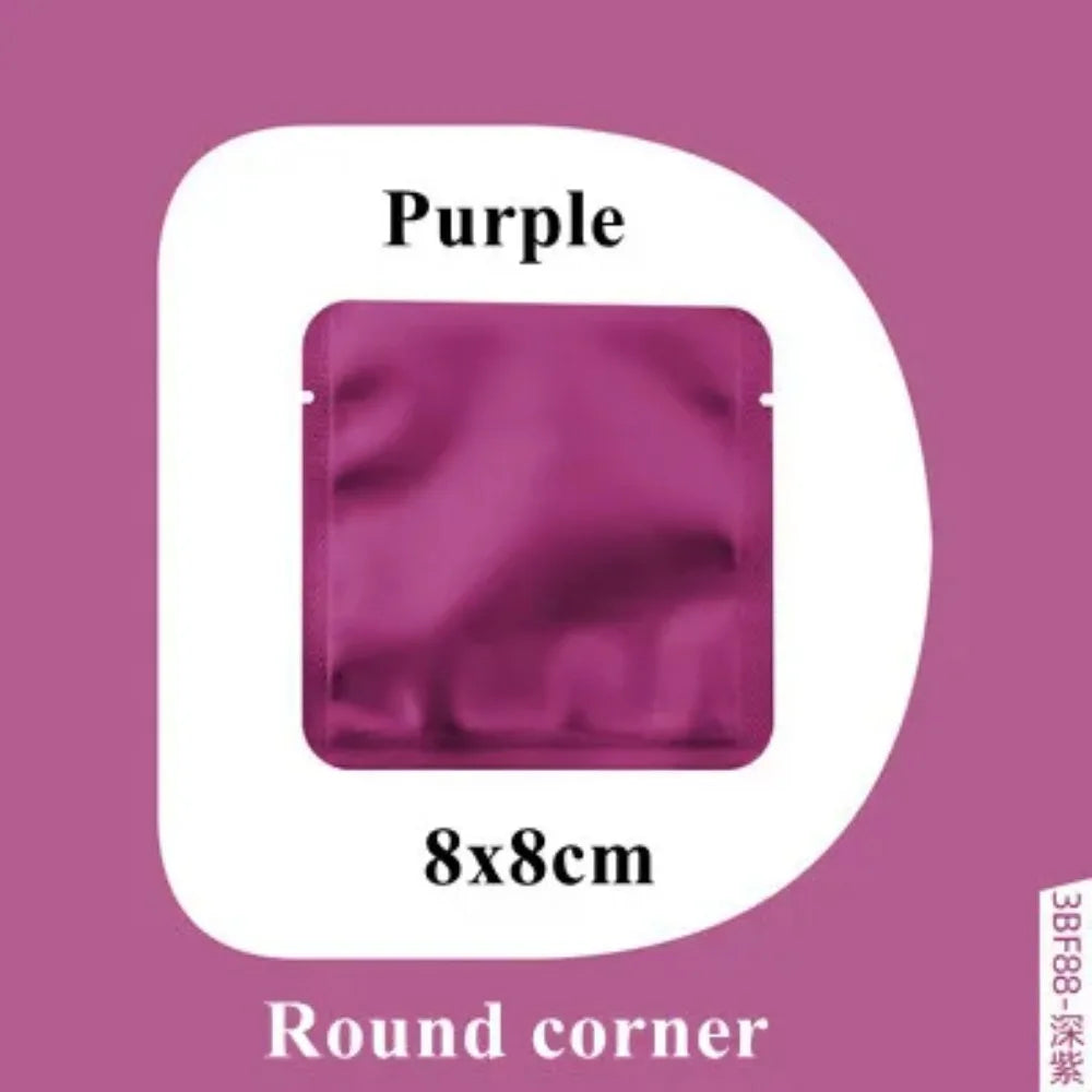 100Pcs Open Top Aluminum Foil Bags 2g-15g Tea Heat Sealing Pouches for Coffee Herbs Sugar Shampoo Powder Salt Packaging