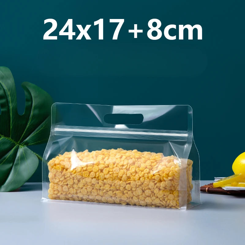 50 шт. многоразовых прозрачных пластиковых пакетов с застежкой-молнией, с отверстием для подвешивания, для упаковки закусок к кофе и хранения на свадебных вечеринках 