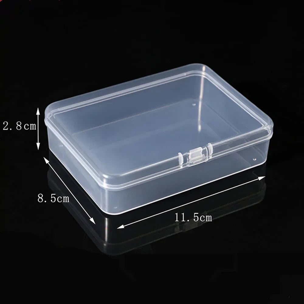 20Pcs Mini Clear Plastic Storage Box Jewelry Ornament Office Case Transparent Organizer Multifunctional Portable Package Boxes