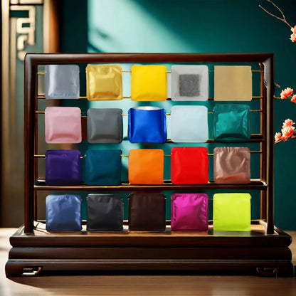 100Pcs Open Top Aluminum Foil Bags 2g-15g Tea Heat Sealing Pouches for Coffee Herbs Sugar Shampoo Powder Salt Packaging