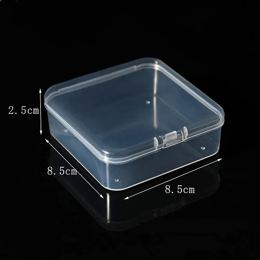 20Pcs Mini Clear Plastic Storage Box Jewelry Ornament Office Case Transparent Organizer Multifunctional Portable Package Boxes