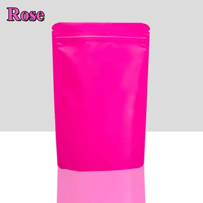 100Pcs Resealable Stand Up Matte Aluminum Foil Ziplock Bags Ideal for Coffee Beans Candy Snacks Xmas Gifts Packaging Pouches