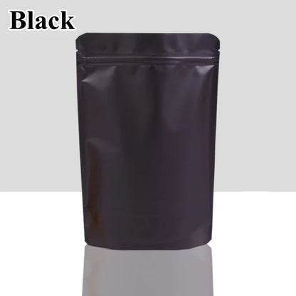 100Pcs Resealable Stand Up Matte Aluminum Foil Ziplock Bags Ideal for Coffee Beans Candy Snacks Xmas Gifts Packaging Pouches