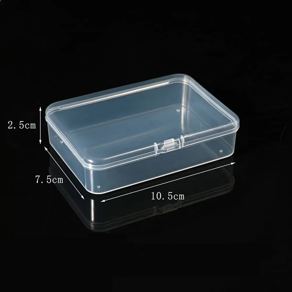 20Pcs Mini Clear Plastic Storage Box Jewelry Ornament Office Case Transparent Organizer Multifunctional Portable Package Boxes
