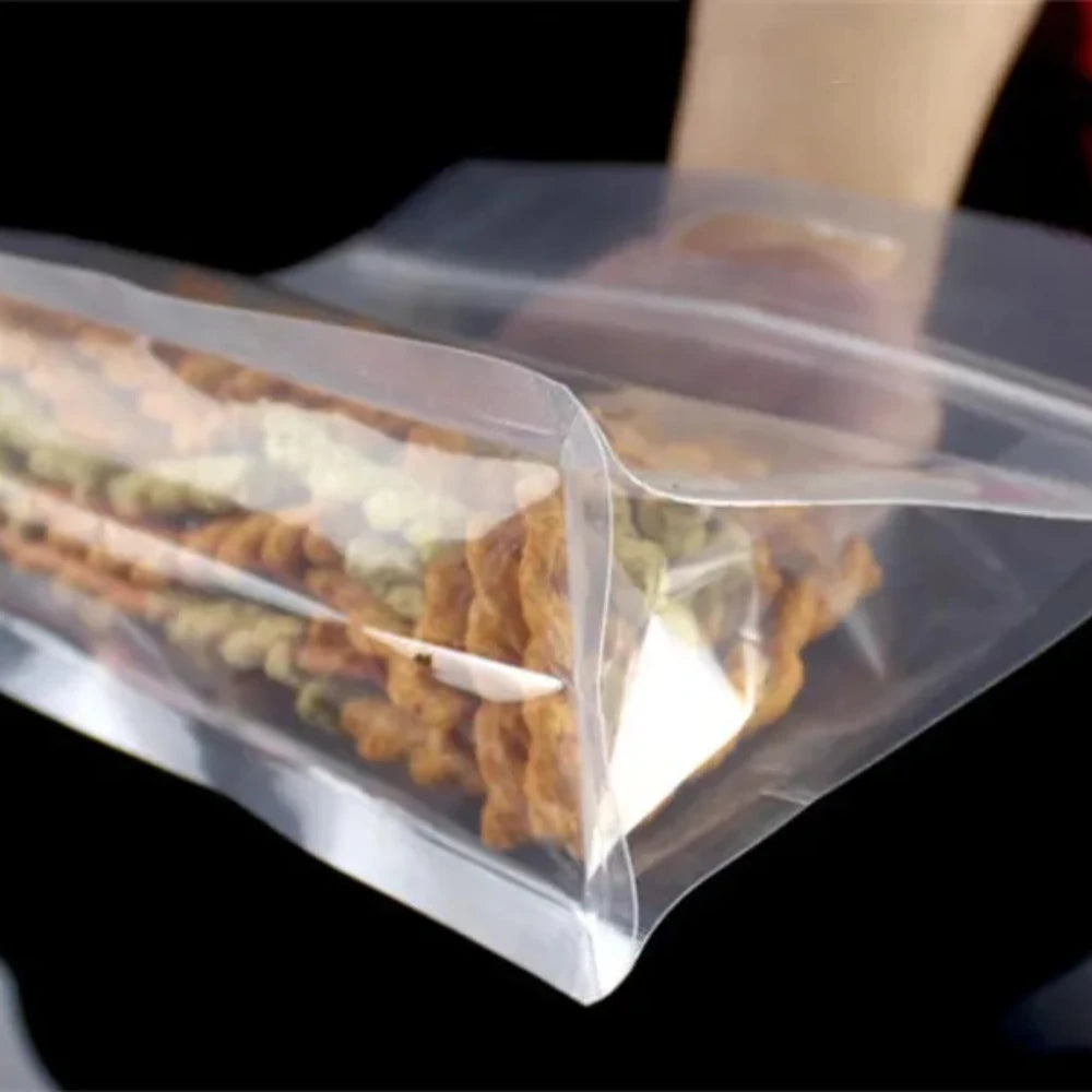 50 шт. многоразовых прозрачных пластиковых пакетов с застежкой-молнией, с отверстием для подвешивания, для упаковки закусок к кофе и хранения на свадебных вечеринках 