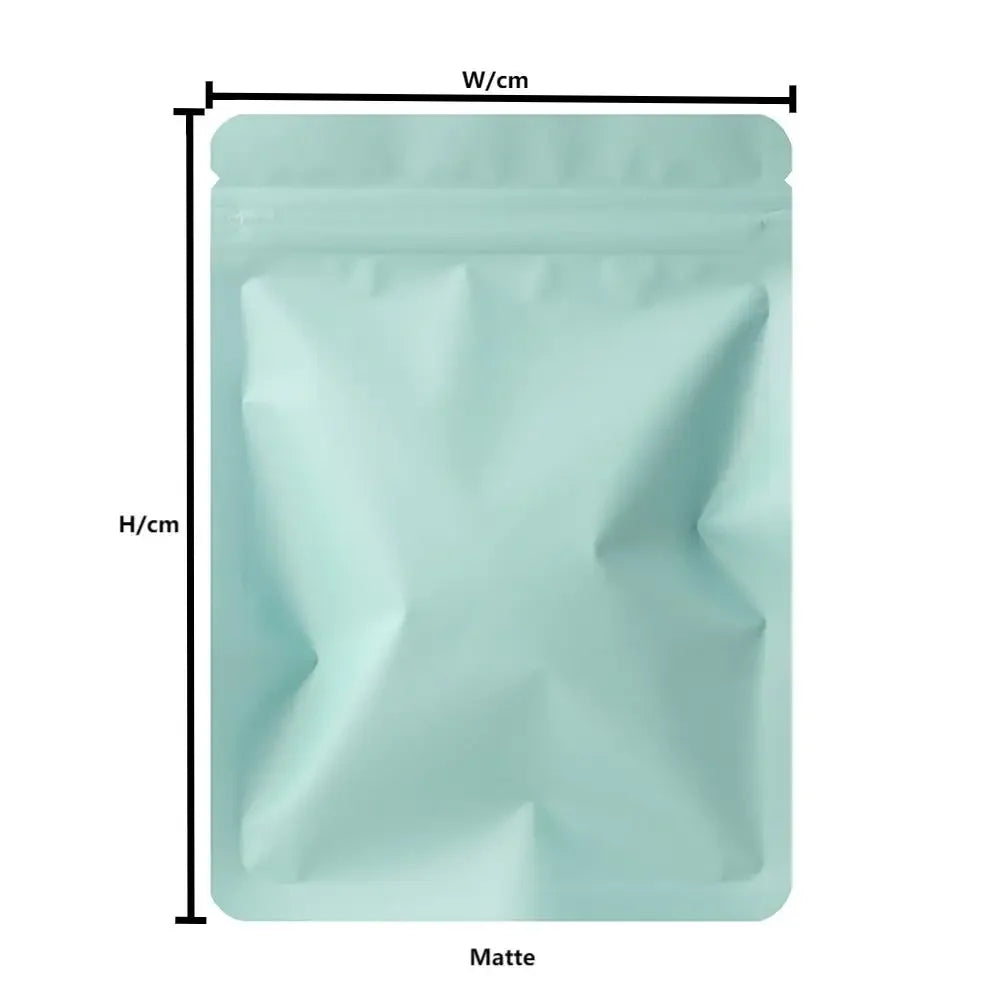 100Pcs Double Sided Frosted Mylar Bags Waterproof Flat Bottom Aluminum Foil Zip Lock Bags for Food Storage Crafting