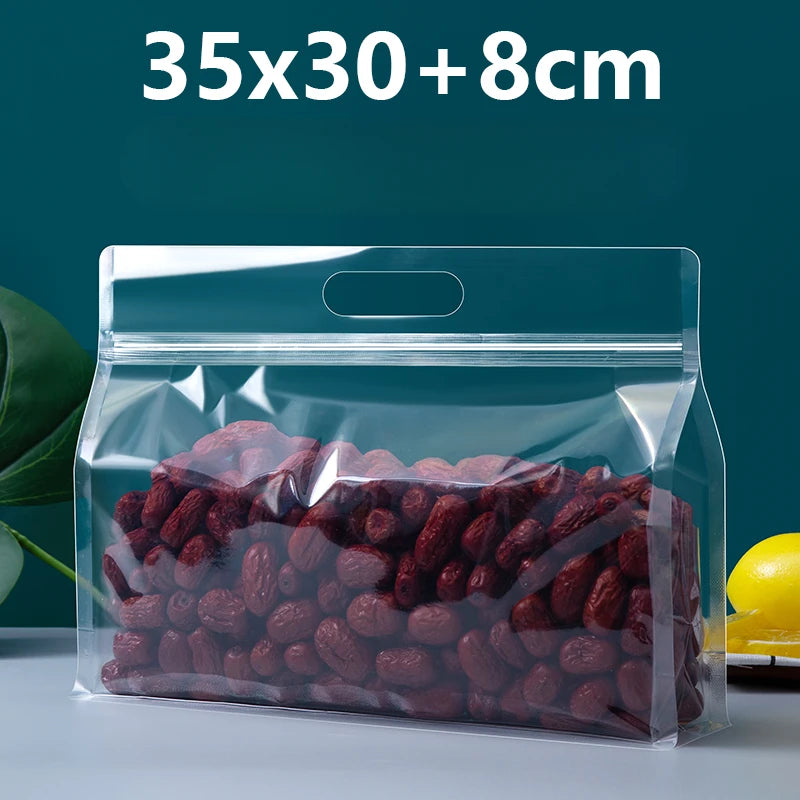 50 шт. многоразовых прозрачных пластиковых пакетов с застежкой-молнией, с отверстием для подвешивания, для упаковки закусок к кофе и хранения на свадебных вечеринках 