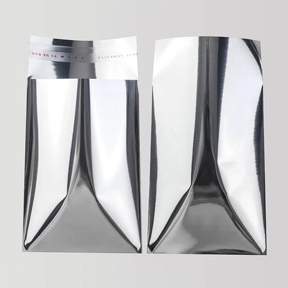 100Pcs Aluminum Foil Silver Self-adhesive Self-sealing Packaging Bags, Documents, Postcards, Small Business Batch Packaging Bag