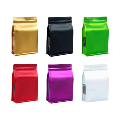 50Pcs Colorful Eight Sided Self Sealing Bag Zip Lock Thickened Tea Cat Dog Food Feed Sealed Aluminum Foil Packaging Pouches