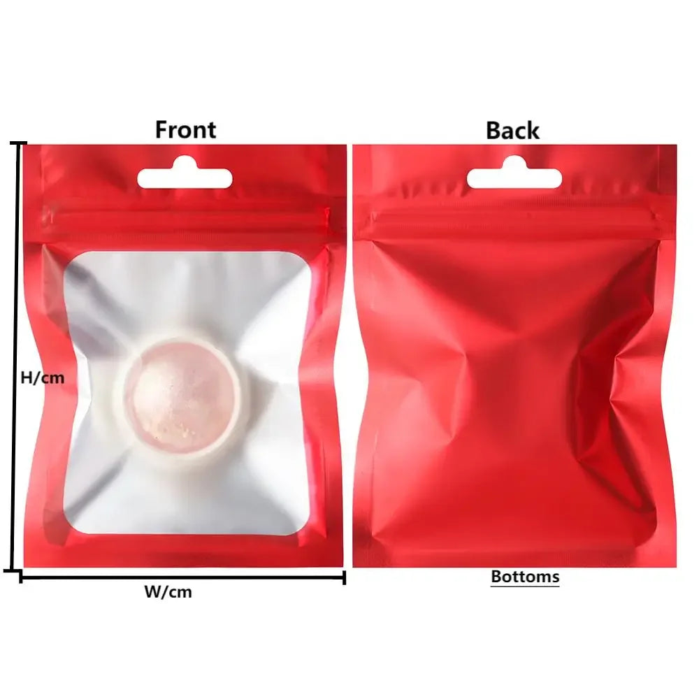 100 шт. матовой алюминиевой фольги прозрачные цветные рамки самозапечатывающиеся пакеты водонепроницаемые многоразовые подарочные пакеты с застежкой-молнией для ювелирных изделий 