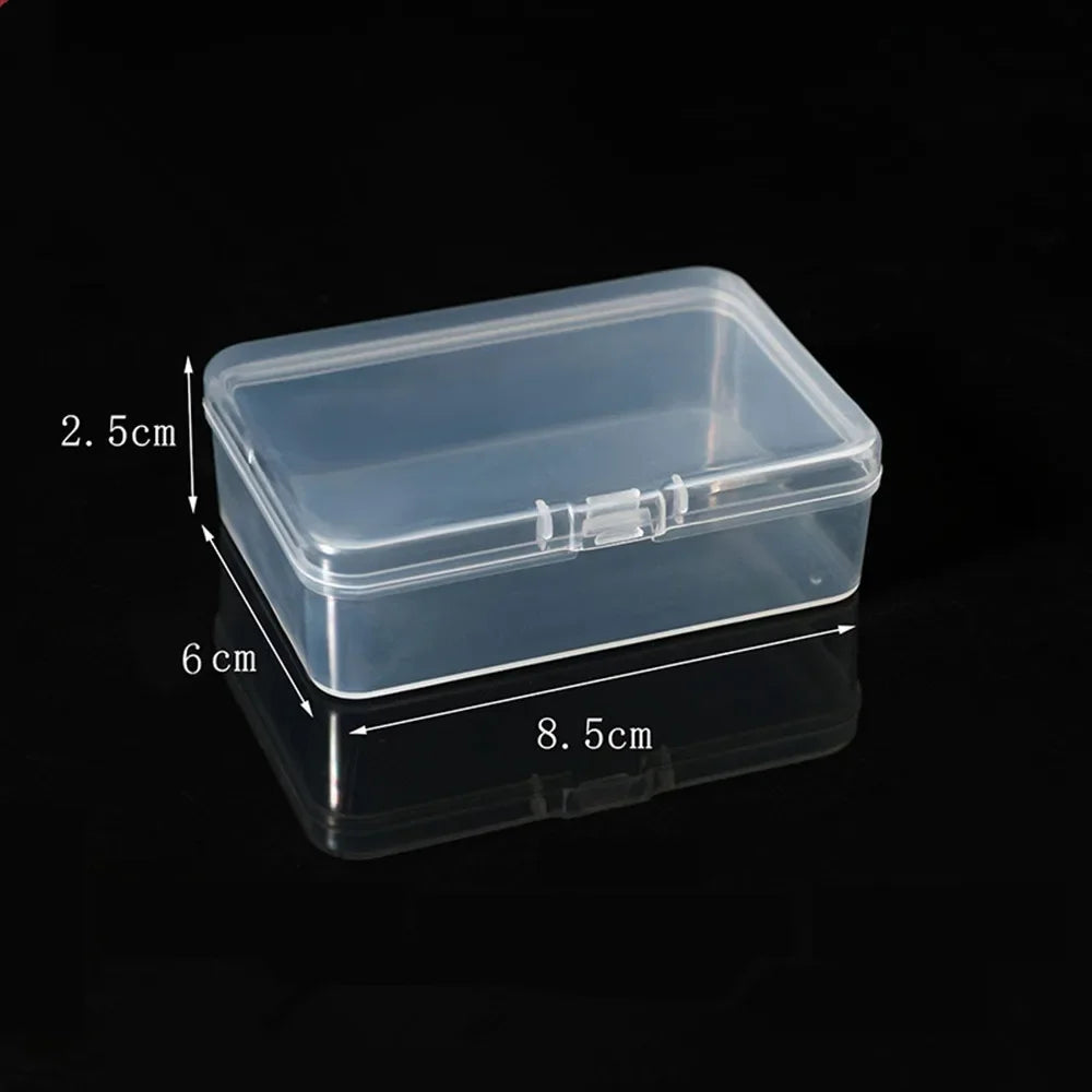 20Pcs Mini Clear Plastic Storage Box Jewelry Ornament Office Case Transparent Organizer Multifunctional Portable Package Boxes