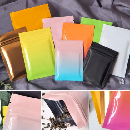 100 шт. многоразовых пакетов из толстой алюминиевой фольги с застежкой-молнией, плоские пакеты для хранения продуктов, закусок, ювелирных изделий, кофе, конфет, шоколада 
