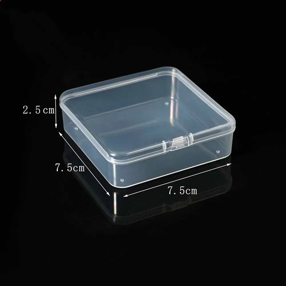 20Pcs Mini Clear Plastic Storage Box Jewelry Ornament Office Case Transparent Organizer Multifunctional Portable Package Boxes