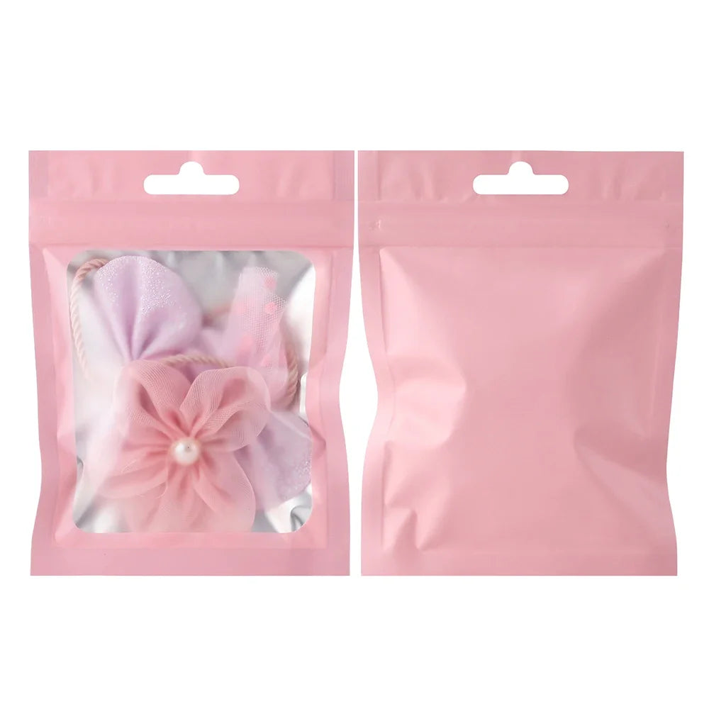 100 шт. матовой алюминиевой фольги прозрачные цветные рамки самозапечатывающиеся пакеты водонепроницаемые многоразовые подарочные пакеты с застежкой-молнией для ювелирных изделий 